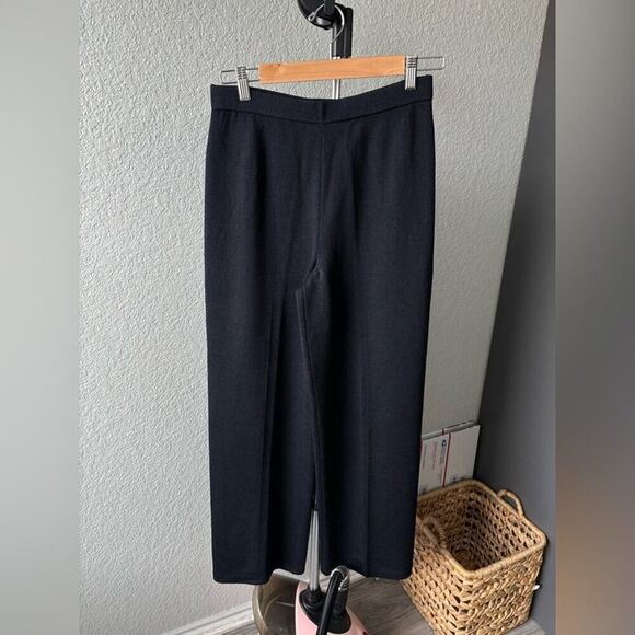 St. John Santana Knit Wide Leg Wool Pants Size 8 - Picture 1 of 6